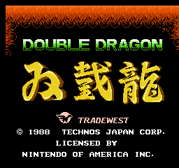 Double Dragon title screen for NES